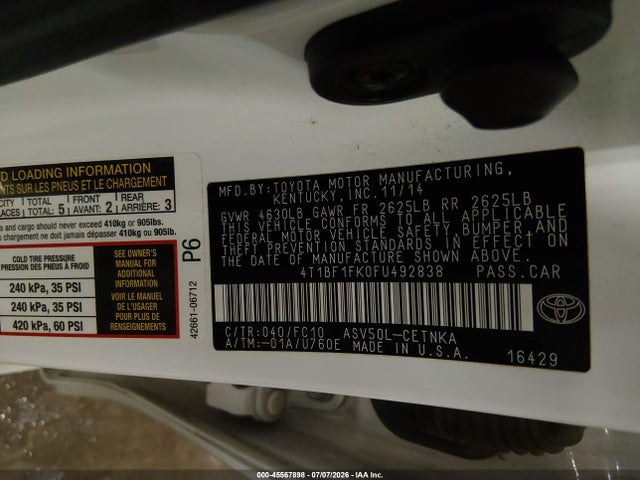 Toyota CAMRY LE 2015 4T1BF1FK0FU492838 Image 9
