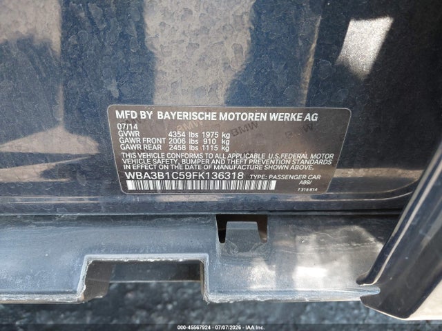 BMW 320i 2015 WBA3B1C59FK136318 Image 9