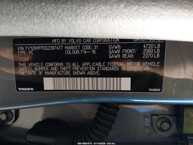 Продажа на аукционе авто 2016 Volvo S60 T5 R-design Special Edition, vin: YV126MFP0G2397477, номер лота: 45567973