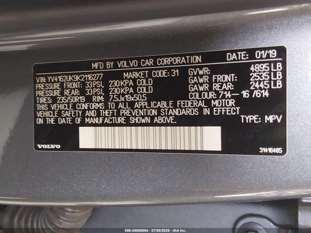 Volvo Xc40 T5 Momentum 2019 YV4162UK9K2116277 Image 9