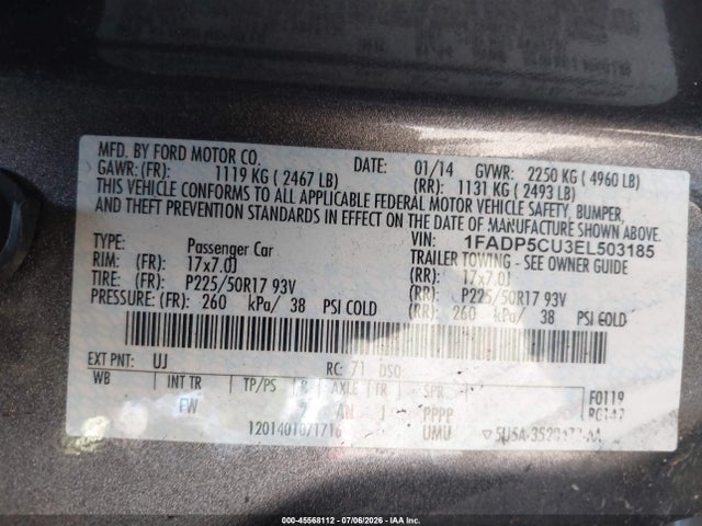 Ford C-max Energi Sel 2014 1FADP5CU3EL503185 Image 9
