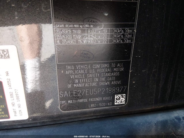 2023 Land Rover Defender 110 X-dynamic Se მანქანა იყიდება აუქციონზე, vin: SALE27EU5P2188977, აუქციონის ნომერი: 45568140