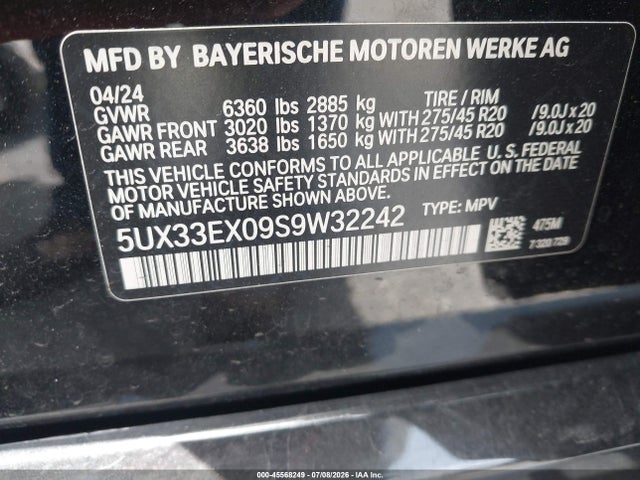5UX33EX09S9W32242 BMW X6 Xdrive40i