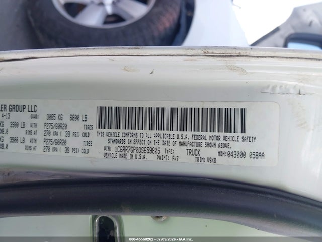 2013 Ram 1500 Slt მანქანა იყიდება აუქციონზე, vin: 1C6RR7GP0DS659805, აუქციონის ნომერი: 45568262