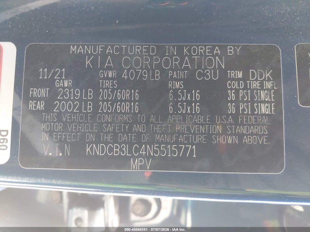 KIA NIRO LX 2022 KNDCB3LC4N5515771 Image 9