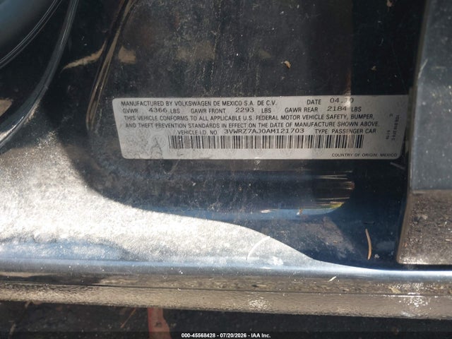 Продаж на аукціоні авто 2010 Volkswagen Jetta Limited Edition, vin: 3VWRZ7AJ0AM121703, номер лоту: 45568428