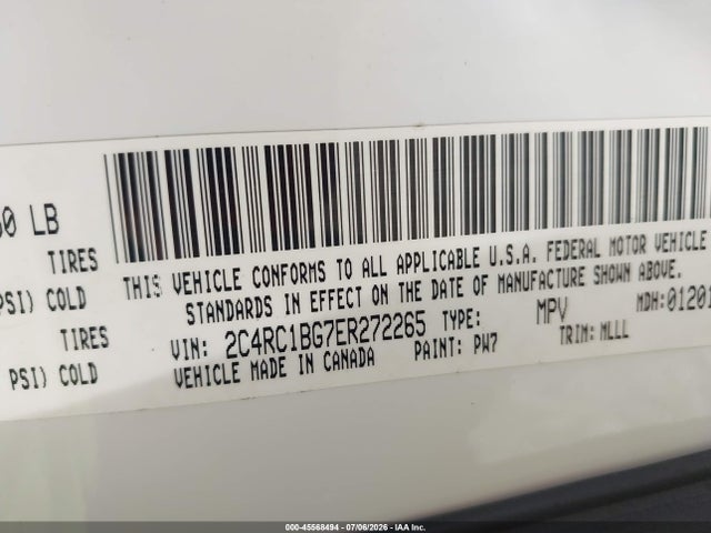 2C4RC1BG7ER272265 Chrysler Town &amp; Country Touring