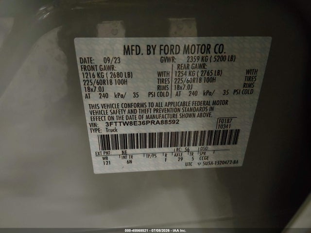 Ford Maverick Lariat 2023 3FTTW8E36PRA88592 Image 9