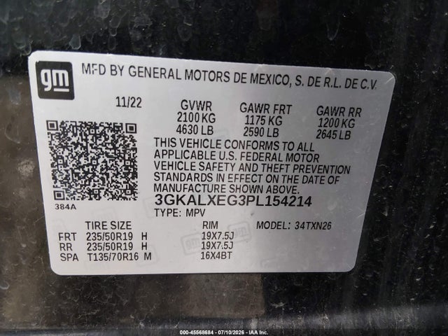 45568684 :رقم المزاد ، 3GKALXEG3PL154214 vin ، 2023 Gmc Terrain Awd Denali مزاد بيع