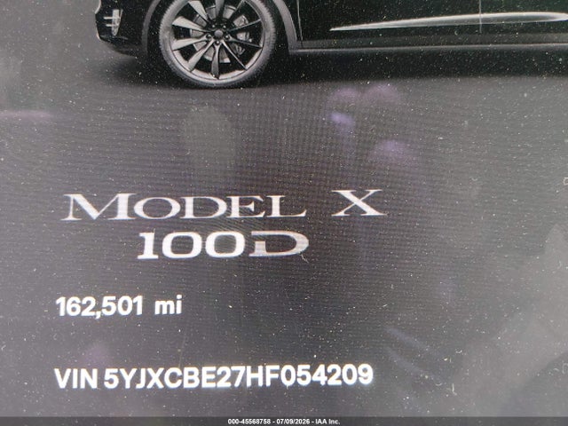 Aukcja sprzedaży 2017 Tesla Model X 100d/75d/90d, vin: 5YJXCBE27HF054209, numer aukcji: 45568758