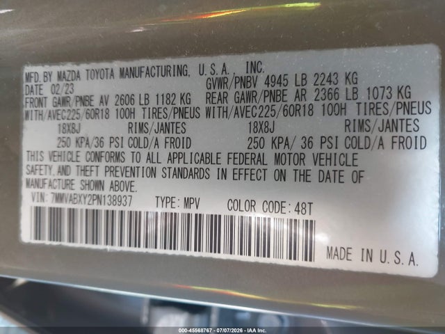 Продажа на аукционе авто 2023 Mazda Cx-50 2.5 Turbo Meridian Edition, vin: 7MMVABXY2PN138937, номер лота: 45568767