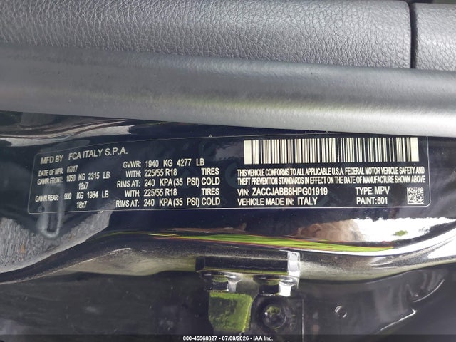 Jeep Renegade Altitude 2017 ZACCJABB8HPG01919 Image 9