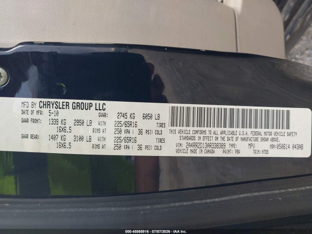 Aukcja sprzedaży 2010 Chrysler Town & Country New Lx, vin: 2A4RR2D13AR338389, numer aukcji: 45568916