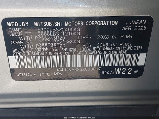 JA4J4VA8XSZ038807 Mitsubishi Outlander Se 2.5 S-awc/trail Edition S-awc