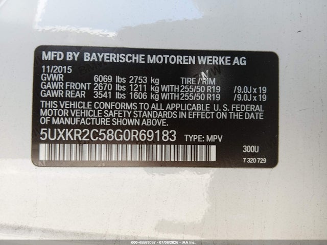5UXKR2C58G0R69183 BMW X5 Sdrive35i