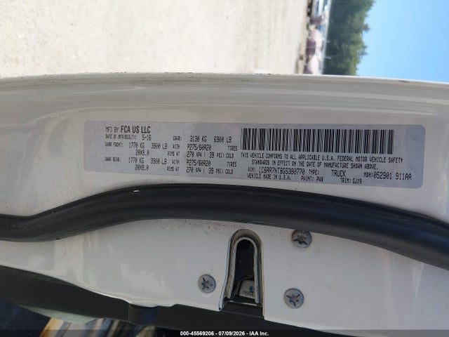 Продаж на аукціоні авто 2016 Ram 1500 Laramie, vin: 1C6RR7NT8GS380770, номер лоту: 45569206