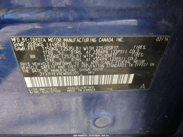 Toyota RAV4 LE 2014 2T3ZFREV8EW086305 Image 9