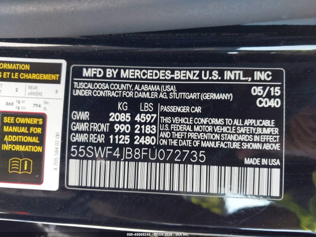 Mercedes-Benz C 300 2015 55SWF4JB8FU072735 Image 9