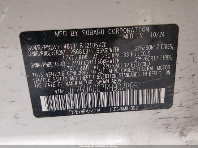 Subaru Crosstrek Premium 2024 JF2GUADC7RH902805 Image 9