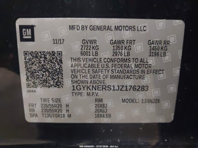 Продаж на аукціоні авто 2018 Cadillac Xt5 Premium Luxury, vin: 1GYKNERS1JZ176283, номер лоту: 45569291