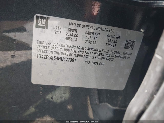 Aukcja sprzedaży 2017 Buick Lacrosse Essence, vin: 1G4ZP5SS4HU177391, numer aukcji: 45569448