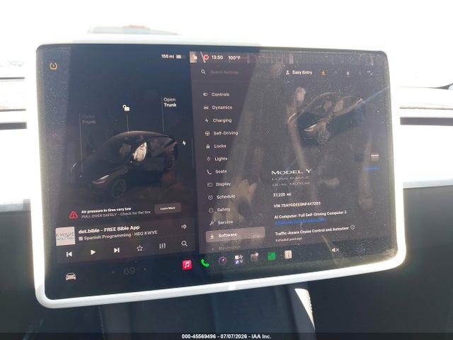 2022 Tesla Model Y Long Range Dual Motor All-wheel Drive მანქანა იყიდება აუქციონზე, vin: 7SAYGDEE8NF447293, აუქციონის ნომერი: 45569496