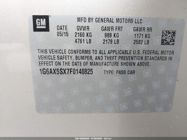 Cadillac CTS LUXURY 2015 1G6AX5SX7F0140825 Image 9