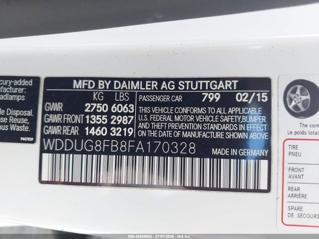 Продажа на аукционе авто 2015 Mercedes-benz S 550 4matic, vin: WDDUG8FB8FA170328, номер лота: 45569562