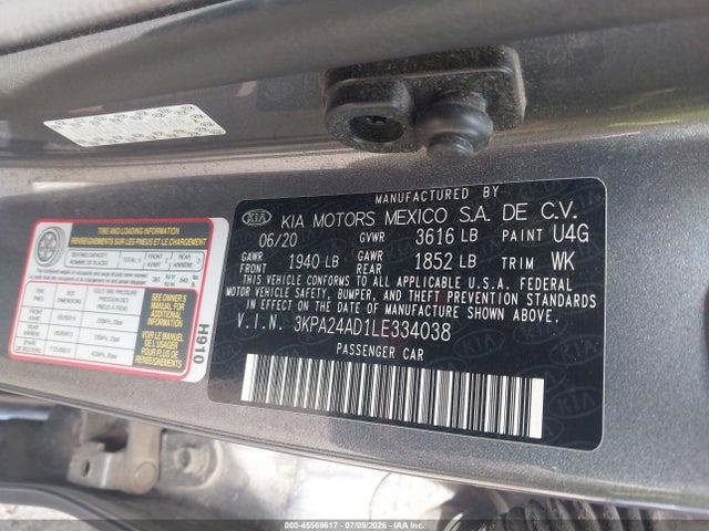 KIA RIO S 2020 3KPA24AD1LE334038 Image 9