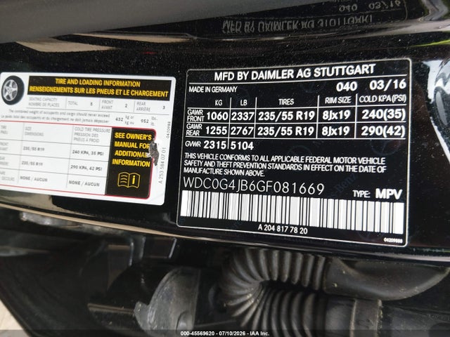 Aukcja sprzedaży 2016 Mercedes-benz Glc 300, vin: WDC0G4JB6GF081669, numer aukcji: 45569620