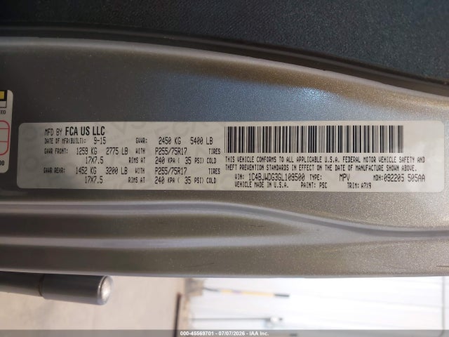 1C4BJWDG3GL109500 Jeep Wrangler Unlimited Sport