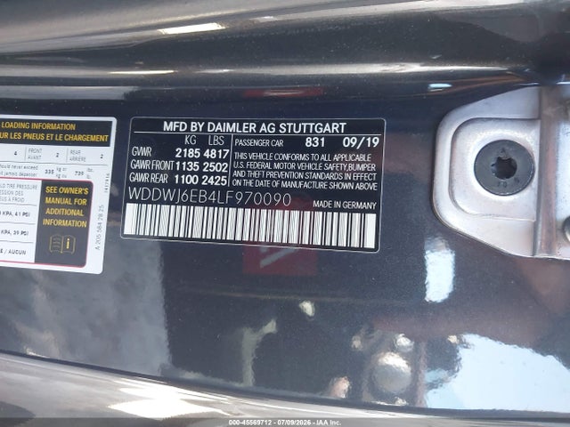 Продажа на аукционе авто 2020 Mercedes-benz Amg C 43 4matic, vin: WDDWJ6EB4LF970090, номер лота: 45569712