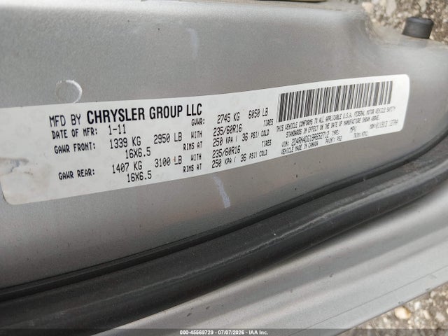 Продажа на аукционе авто 2011 Dodge Grand Caravan Express, vin: 2D4RN4DG1BR652712, номер лота: 45569729