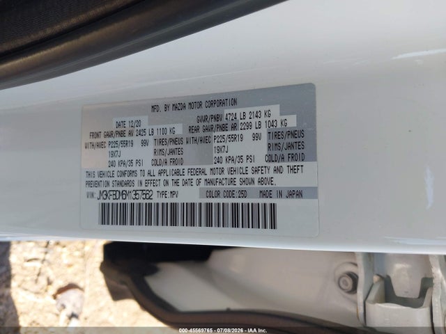 Aukcja sprzedaży 2021 Mazda Cx-5 Grand Touring, vin: JM3KFBDM6M1357562, numer aukcji: 45569765