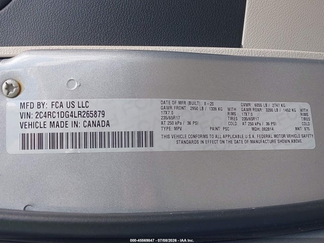 Chrysler Voyager Lxi 2020 2C4RC1DG4LR265879 Image 9