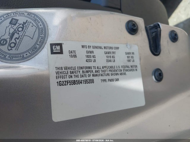 Продажа на аукционе авто 2006 Pontiac G6, vin: 1G2ZF55B564195208, номер лота: 45570019