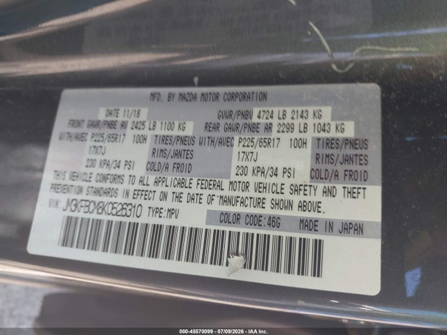 Mazda Cx-5 Touring 2019 JM3KFBCM8K0526310 Image 9