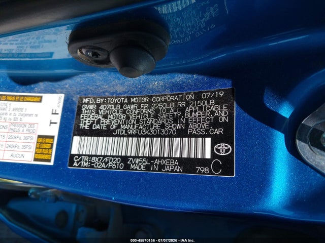Toyota Prius Le 2019 JTDL9RFU3K3013070 Image 9