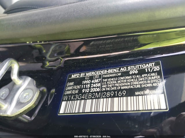 Aukcja sprzedaży 2021 Mercedes-benz A 220, vin: W1K3G4EB2MJ289169, numer aukcji: 45570212
