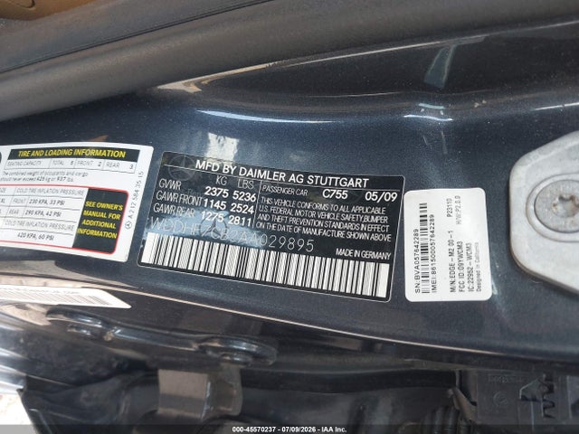 Продаж на аукціоні авто 2010 Mercedes-benz E 550, vin: WDDHF7CB2AA029895, номер лоту: 45570237