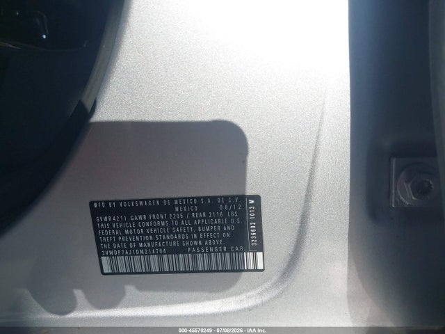 45570249 :رقم المزاد ، 3VWDP7AJ1DM214766 vin ، 2013 Volkswagen Jetta 2.5l Se مزاد بيع