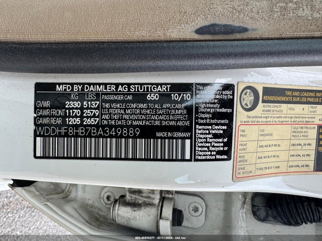 Продажа на аукционе авто 2011 Mercedes-benz E 350 4matic, vin: WDDHF8HB7BA349889, номер лота: 45570277