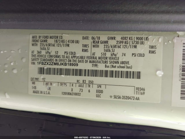 Ford Transit-350 Xl/xlt 2018 1FBZX2ZM8JKB18909 Image 9