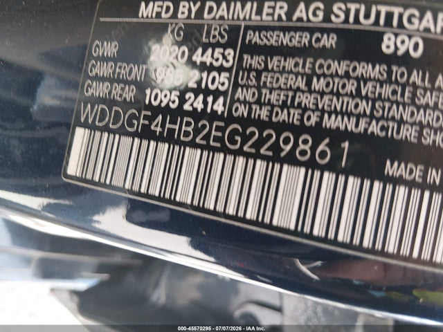 45570295 :رقم المزاد ، WDDGF4HB2EG229861 vin ، 2014 Mercedes-benz C-class C 250 Sport مزاد بيع