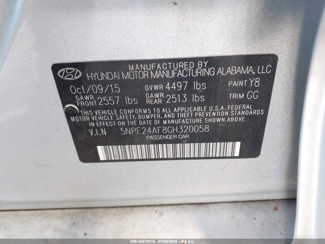 Hyundai SONATA SE 2016 5NPE24AF8GH320058 Image 9