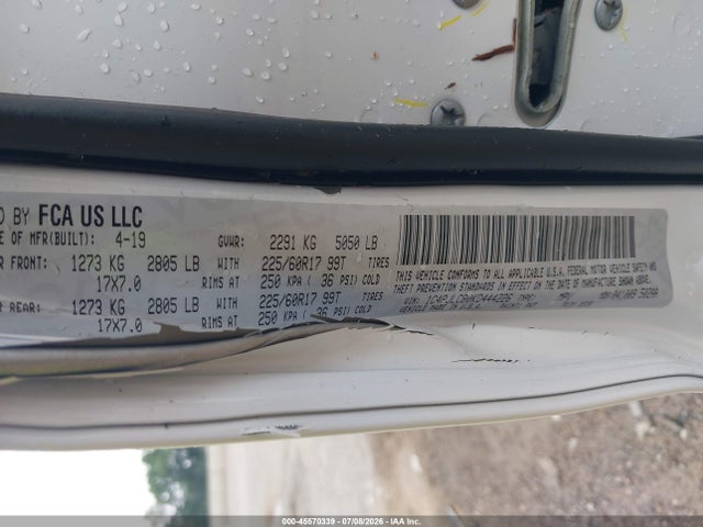 1C4PJLCB0KD444226 Jeep Cherokee Latitude Fwd