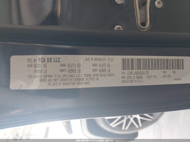 2017 Jeep Cherokee Sport მანქანა იყიდება აუქციონზე, vin: 1C4PJLAB2HD231175, აუქციონის ნომერი: 45570419
