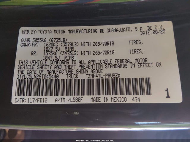 3TYLC5LN2ST045440 Toyota Tacoma Hybrid Trd Off Road