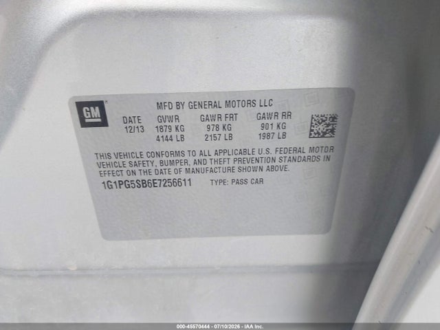 1G1PG5SB6E7256611 Chevrolet CRUZE LTZ