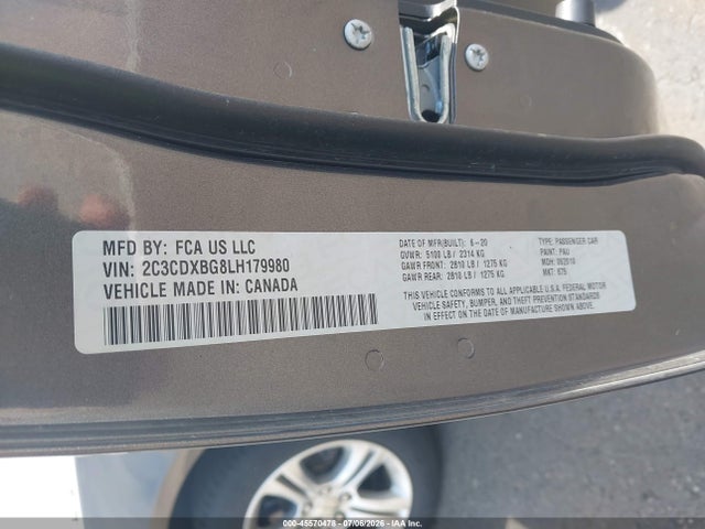 Dodge Charger Sxt Rwd 2020 2C3CDXBG8LH179980 Image 9